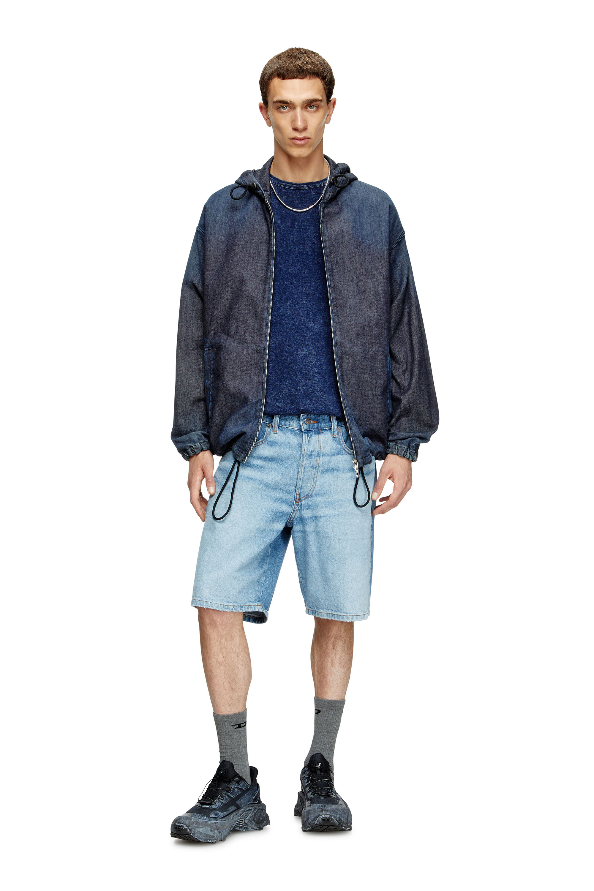 Diesel - REGULAR-SHORT, Man's Denim shorts in Light Blue - 1