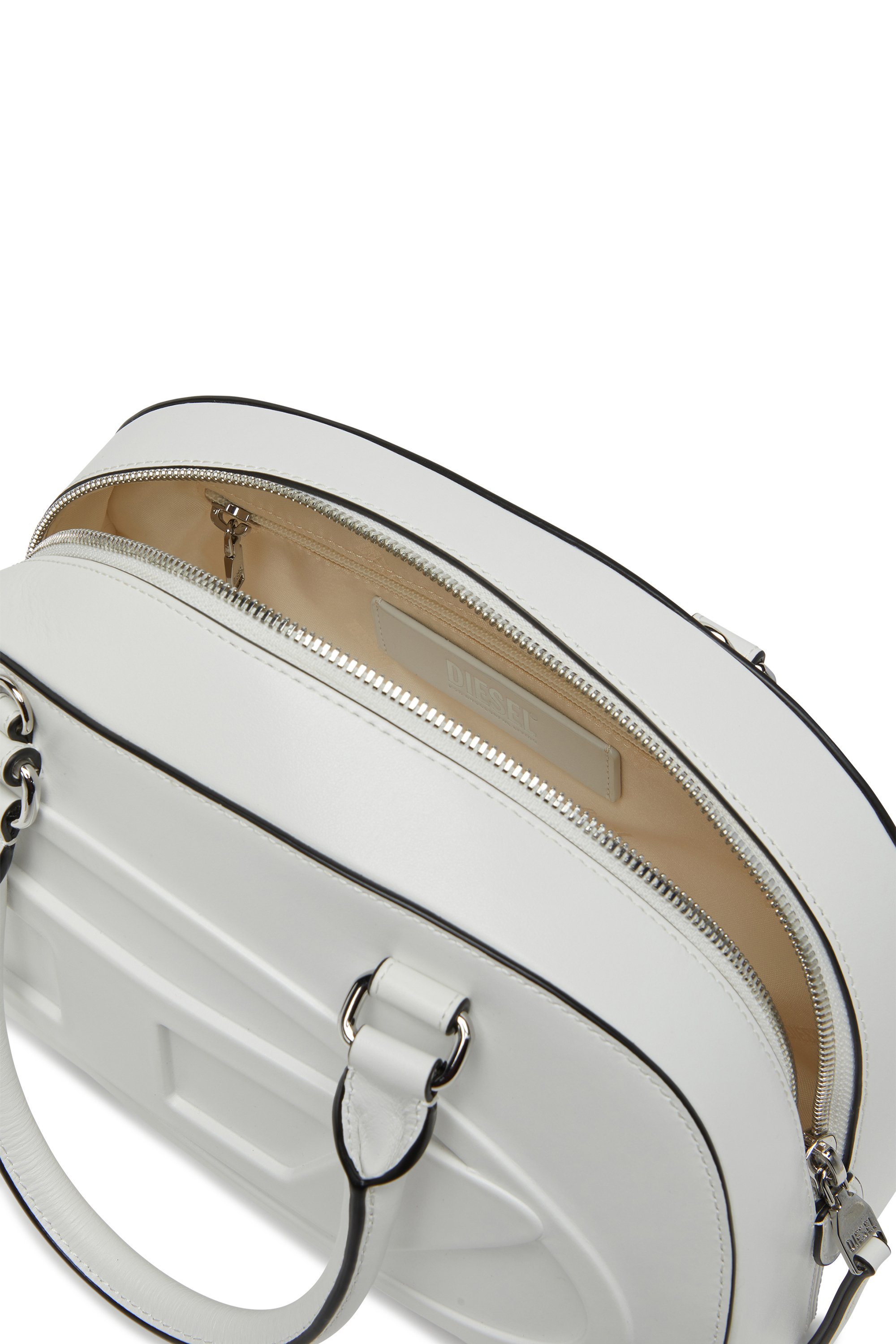 Diesel - 1DR DOME TOP HANDLE, Woman's 1DR Dome-Leather bowling bag in White - 4