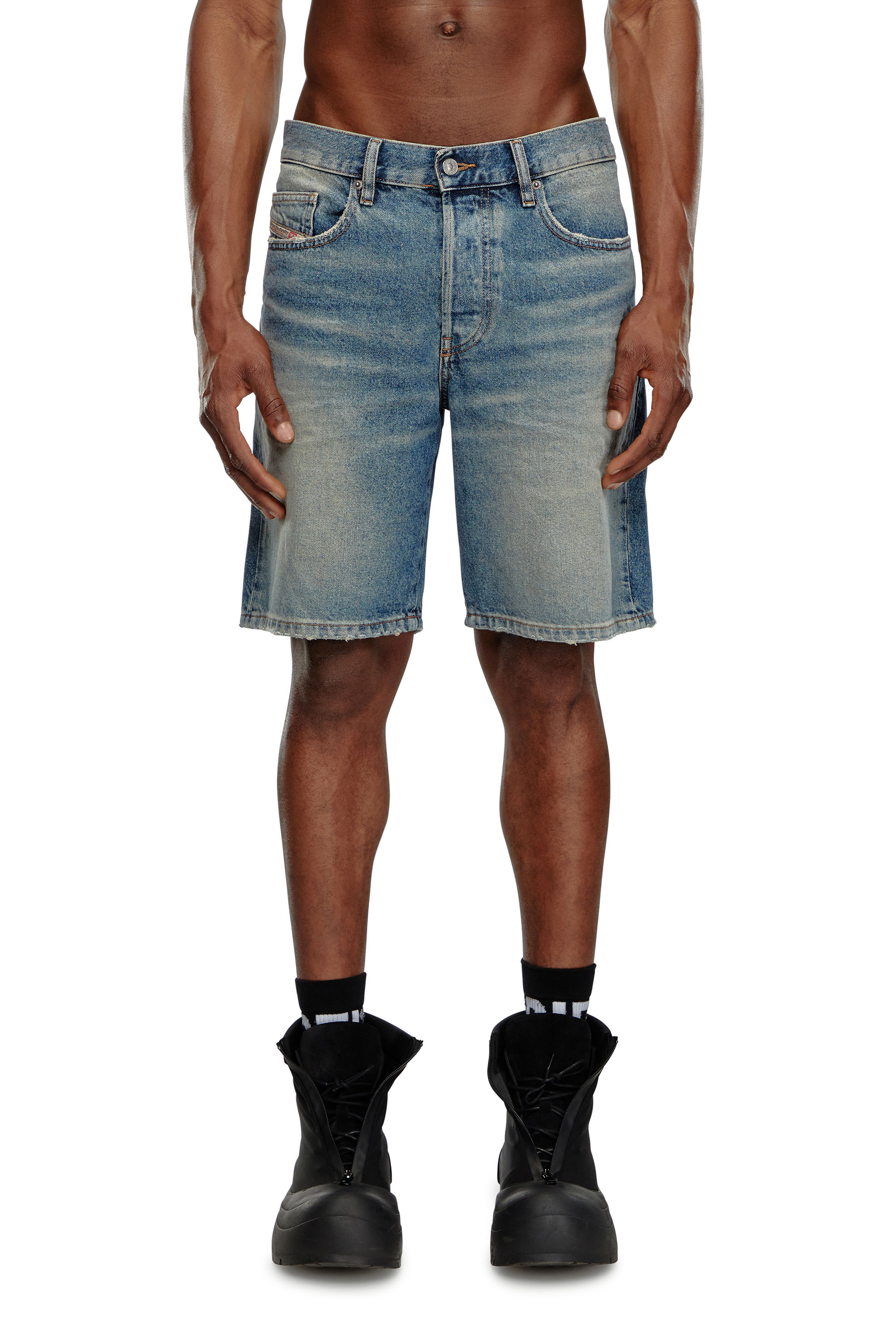 Diesel - REGULAR-SHORT, Man's Denim shorts in Medium blue - 2